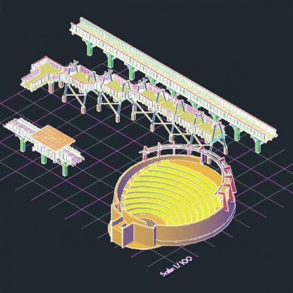 مبلمان اتوکد سه بعدی طراحی پارک