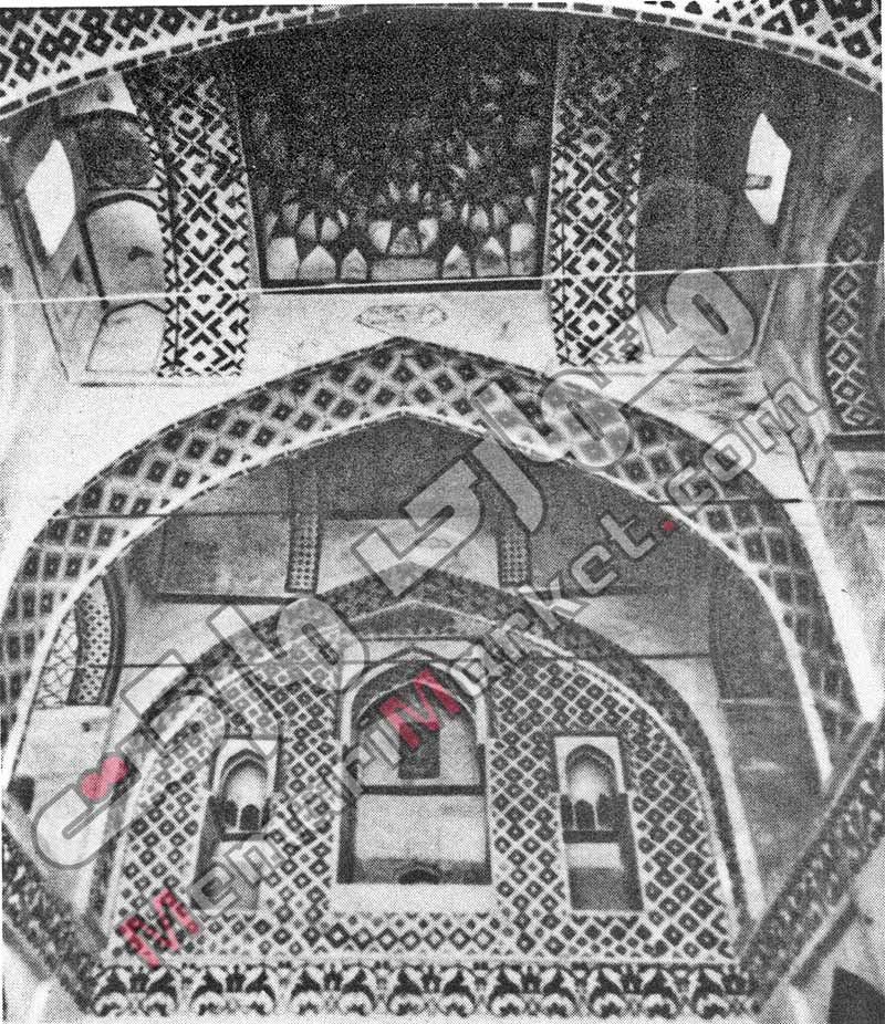 تزئینات کلی و تویزه های ایوان اصلی مسجد جامع قاین