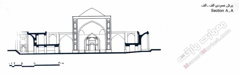 برش عمودی مسجد رحیم خان