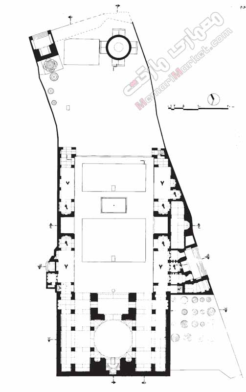 پلان دوم مسجد رحیم خان، مآخذ ( حاج قاسمی 1375)