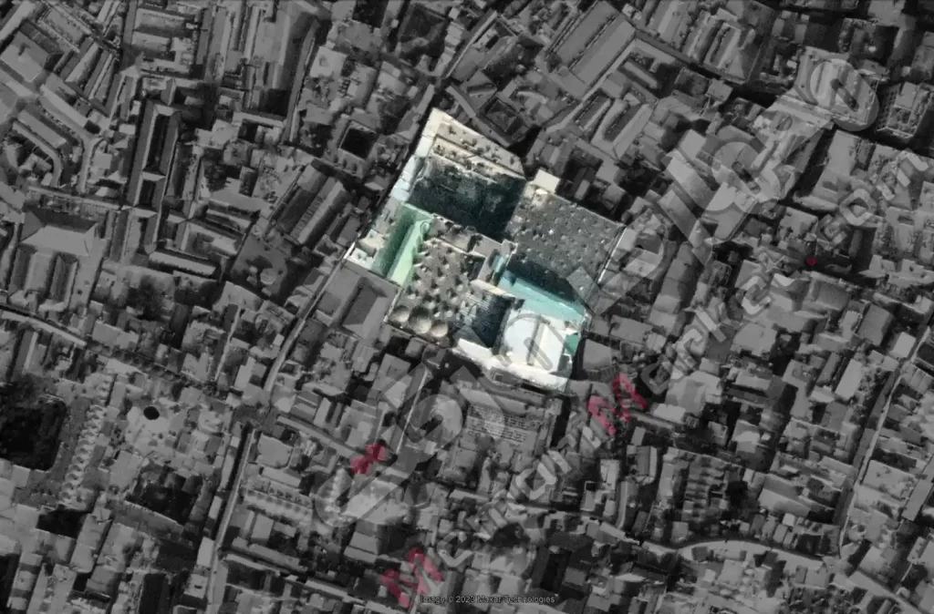 نقشه هوایی مسجد جامع تهران یا مسجد جامع بازار